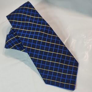 Lauren Ralph Lauren  Label Silk Handmade NeckTie Blue Made In USA